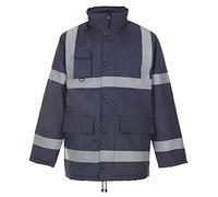 Army and Workwear Manteau de sécurité haute visibilité pour hommes, imperméable, rembourré, avec capuche, XL