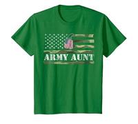 Army Aunt avec Drapeau américain - Cadeau pour la fête des vétérans T-Shirt, Enfant, Vert Kelly, 12 Ans