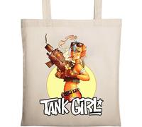 Army Girl Cute Feminist Icône Comic Poster Naturel Ecologique Coton Tote Bag Beige