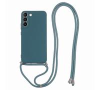 (Army Green) compatible Samsung Galaxy S21 FE 5G Case Rubberized Phone TPU Cover with Long Lanyard