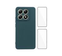 (Army Green,Multicolor)WANLONFENG RB3 Series For Xiaomi 14T Case with 2Pcs Screen Film Precise Lens Hole Soft TPU Phone Bac