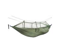 (Army Green)Portable Double Swing Hammock Nylon Bed with Mosquito Net for CampingHiking