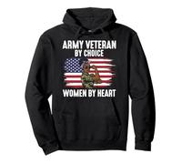 Army Veteran by Choice Women by Heart Drapeau américain Militaire Sweat à Capuche