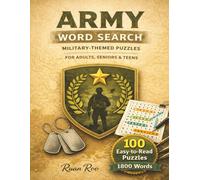 Army Word Search Puzzle Book: 100 Easy-to-Read Word Searches on Army Life, Ranks, Gear, Tactics, Vehicles, and More | 8.5 x 11 inches, 154 pages | ... Gift for Travel, Holidays, and Free Times