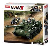 Sluban Jeu de construction Chasseur de char WWII - 338 briques, 2 soldats articulés