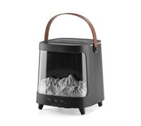 ARMYJY Humidificateur de cheminée avec effet de flamme LED 7 couleurs, diffuseur d'aromathérapie de 200 ml pour chambre à coucher, salon, arrêt automatique, gris foncé