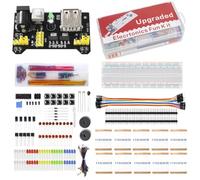ARMYJY Kit de platine d'expérimentation sans soudure 830 points avec module d'alimentation, tension stable 9 V, 205 pour fils de démarrage, résistances, LED, condensateurs pour projets de démarrage