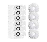 ARMYJY Kit de serpillères et sacs à poussière pour Eureka J12 Ultra et Midea V12, chiffons en microfibre sans obstruction avec joint solide pour poils d'animaux, 4 serpillères et 6 sacs