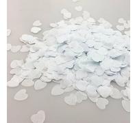 ARMYJY - Lot de 10 000 confettis en papier de soie biodégradables en forme de cœur blanc pour mariage, anniversaire de mariage, fête d’anniversaire, blanc