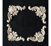 ARMYJY Lot de 4 appliques d'angle en bois sculpté pour meubles (6 x 6 cm)