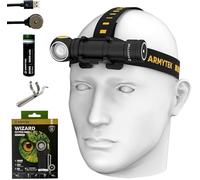 Armytek Wizard C2 Pro Max XHP70.2 Lampe frontale LED rechargeable 4000 lumens avec câble de charge USB magnétique Eco Sensa inclus