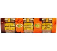 Arnaud Terrine de Campagne + Mousse de Foie de Porc au Cognac + Terrine de Foie de Volaille au Cognac 3 x 180 g