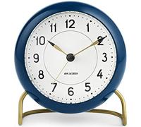Arne Jacobsen Horloge de Table - Diamètre : 11 cm - Design Original - Fonction répétition - Bleu, Vert foncé