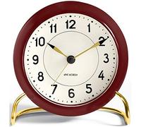 Arne Jacobsen Station Horloge de Table en Aluminium Bordeaux 11 cm