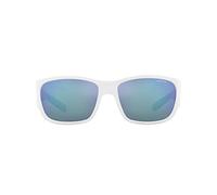 ARNETTE Lunettes de soleil pour homme, monture gris mat, verres gris polarisés, 61 mm, Blanc mat/bleu miroir gris clair, 61 mm