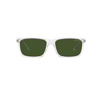 ARNETTE Lunettes de soleil rectangulaires Nosy An4305 pour homme, Cristal/vert foncé, 58 mm
