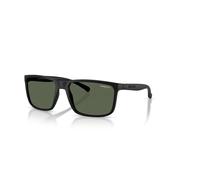 Arnette Homme Sunglass Stripe - Couleur du Monture: Noir recyclé mat, Couleur de Lentille: Vert foncé
