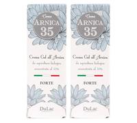Arnica 35 - Arnica Crème, Effet Rafraîchissant, 2x50 ml, Pour le Massage Cervical, Musculaire et Articulaire, Arnica Gel Crème avec Extraits BIO, Menthe Poivrée et Eucalyptus, Made in Italy