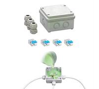 Arnocanali GL-BOX100 Kit Caoutchouc bi-composant IP68 Isolant et scellant avec boîte de dérivation 100 x 100 mm et Presse Sortie de câbles, Multicolore