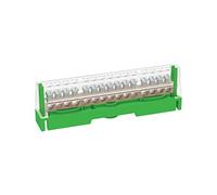 Arnocanali T1615A Bornier de terre pour connexions équitables avec couvercle, avec barre en laiton de 15 trous, multicolore