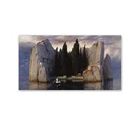 Arnold Böcklin Célèbre Peinture à l'huile-Reproductions Gi Impression sur Toile-Tableaux Beaux Arts Affiche-Image sur Toile-Décoration Murale(L'île des morts) 60x120cm(24x47in)Sans cadre