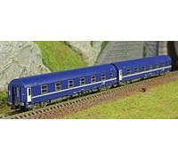 Arnold HN4342 Set de 2 wagons-lits T2, livrée bleu avec logo casquette, échelle