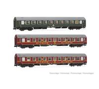 Arnold HN4423 DR, Pack de 3 autocars OSShD de Type B, Spree-Alpen-Express, lot 1 sur 2, livrée Verte et Rouge, epIV, 1 x BC Plus 2 x autocars passagers WLAB