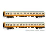 ARNOLD HN4435 DR, Pack de 2 Voitures Stadteexpress, Voiture 1ère Classe Plus Voiture 2ème Classe, livrée Orange, Beige, Voitures Voyageurs epiIV