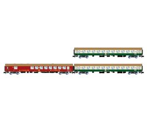 ARNOLD HN4436 D242 Paris - Berlin - Warszawa, Pack de 3 unités 1, 2, 1 x WRm130 DR Rouge, 2 x BM DR Vert, Beige, autocars de Voyageurs epiIV