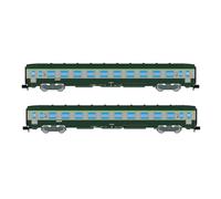 Arnold - HN4449 - SNCF, Pack de 2 Voitures Dev Ao, 2 X B10, Vert, Gris avec Logo Nuille, Ép. Matériel Roulant Iv, Autocars