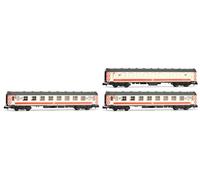 ARNOLD HN4454 RENFE, 3 unités 5000 autocars, Manso Coach + 2 x Dept Coaches, avec vestibules en caoutchouc UIC, livrée Regionales, EP V Passenger Coaches, Crème/Rouge