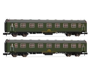 Arnold - HN4455 - Alsa, Coffret de 2 Unités 6000 Voitures, Vert Olive, Ép. VI Matériel Roulant, Autocars