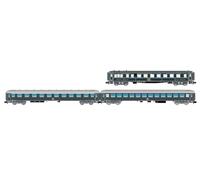 Arnold HN4469 FS, Pack de 3 unités Train Express, CIWL WR Plus UIC-X 64 1ère cl Plus UIC-X 64 2ème cl Gris, Voitures Voyageurs epiIV