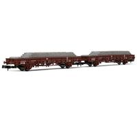 ARNOLD HN6543 Échelle N Set 2 Wagons Inserts SNCF Avec Cargaison Traverses Ep. V