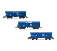 Arnold HN6565 PKP Cargo, Pack de 3 Wagons à déchargement Automatique Falls, livrée Bleue, Wagons de fret epVI