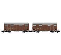 ARNOLD HN6574 Échelle N Ensemble De 2 Wagons Fermés A 2 Axes GS FS Livrée Marron