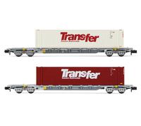 Arnold HN6584 - Set 2 wagons porte-conteneurs Novatrans Sgss Trans-Fer N (1:160)