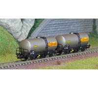 Arnold HN6609 Set de 2 wagons citernes à 3 essieux Uh, SNCF, Shell, échelle N