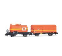Arnold HN6679 Colas Rail Lot de 2 Wagons citernes à 2 essieux et Chariot G4 à 2 essieux, EP. V, pour Adultes et collectionneurs, Orange