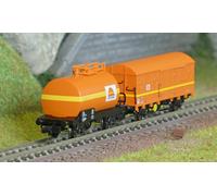 Arnold HN6679 Set de 2 wagon citerne et couvert à essieux, Type G4, COLAS Rail,