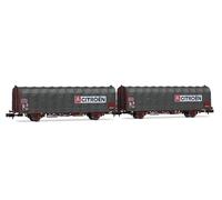 Arnold HN6712 SNCF, Lot de 2 Wagons bâchés à 2 essieux, Type Kils K70, Citroën, ép. IV-V