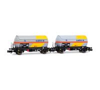 ARNOLD HN6721 RENFE, Coffret de 2 Wagons-citernes PR à 2 essieux, « Saltra », livrée Jaune et Grise, ép. IV-V Wagons de Chemin de Fer