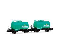 ARNOLD HN6748 CH Wasco, Coffret 2 Wagons-citernes 2 essieux « MOTOREX », livrée Turquoise, ép. VI, Wagons Miniatures, dès 14 Ans