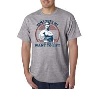 Arnold Schwarzenegger Come with Me If You Want to Lift T Shirt Tee Men Grey XL