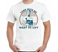 Arnold Schwarzenegger T-Shirt As Worn by Come with Me If You Want to Lift Mens White 3XL