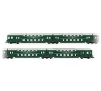 Arnold TT HN9524 DR, 4 unités à Deux étages sans Cabine de Commande, Toit Vert/Gris, ép. Voitures de passagers IV