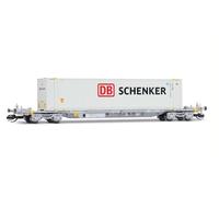 Arnold TT HN9761 Wagon porte-conteneurs à 4 essieux, livrée grise chargée avec 1 conteneur de 45 pi DB Schenker, ep. VI Wagon Packs