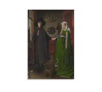 Arnolfini's Wedding, Jan Van Eyck Poster d'œuvres d'art cool Impression sur toile à suspendre 50 x 75 cm