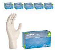 ARNOMED 1000x Gants jetables en latex taille M blanc, Gants jetables de chirurgie et de laboratoire, Gants à usage unique en nitrile, Moufles en latex en XS, S, M, L, XL, XXL