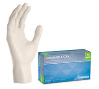 ARNOMED 100x Gants jetables en latex taille M blanc, Gants jetables de chirurgie et de laboratoire, Gants jetables en nitrile, Moufles en latex en XS, S, M, L, XL, XXL